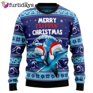 Dolphin Flippin Christmas Ugly Christmas Sweater Lover Xmas Sweater Gift Dog Memorial Gift 1