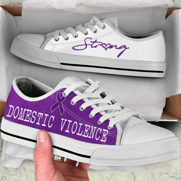 Domestic Violence Shoes Strong Low Top Shoes – Best Gift For Men And Women – Cancer Awareness Shoes Malalan