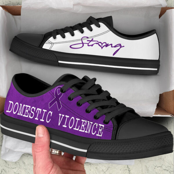 Domestic Violence Shoes Strong Low Top Shoes – Best Gift For Men And Women – Cancer Awareness Shoes Malalan