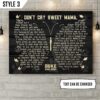 Personalized Poster & Canvas Don’t Cry Sweet Mama Dog Poem Printable Canvas Poster – Dog Lovers Gifts for Him or Her