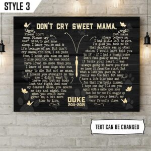 Don t Cry Sweet Mama Dog Poem Printable Canvas Poster Wall Canvas Art Dog Lovers Gifts for Him or Her 1 489559ec 6525 48cf 8d56 23ede19f2007