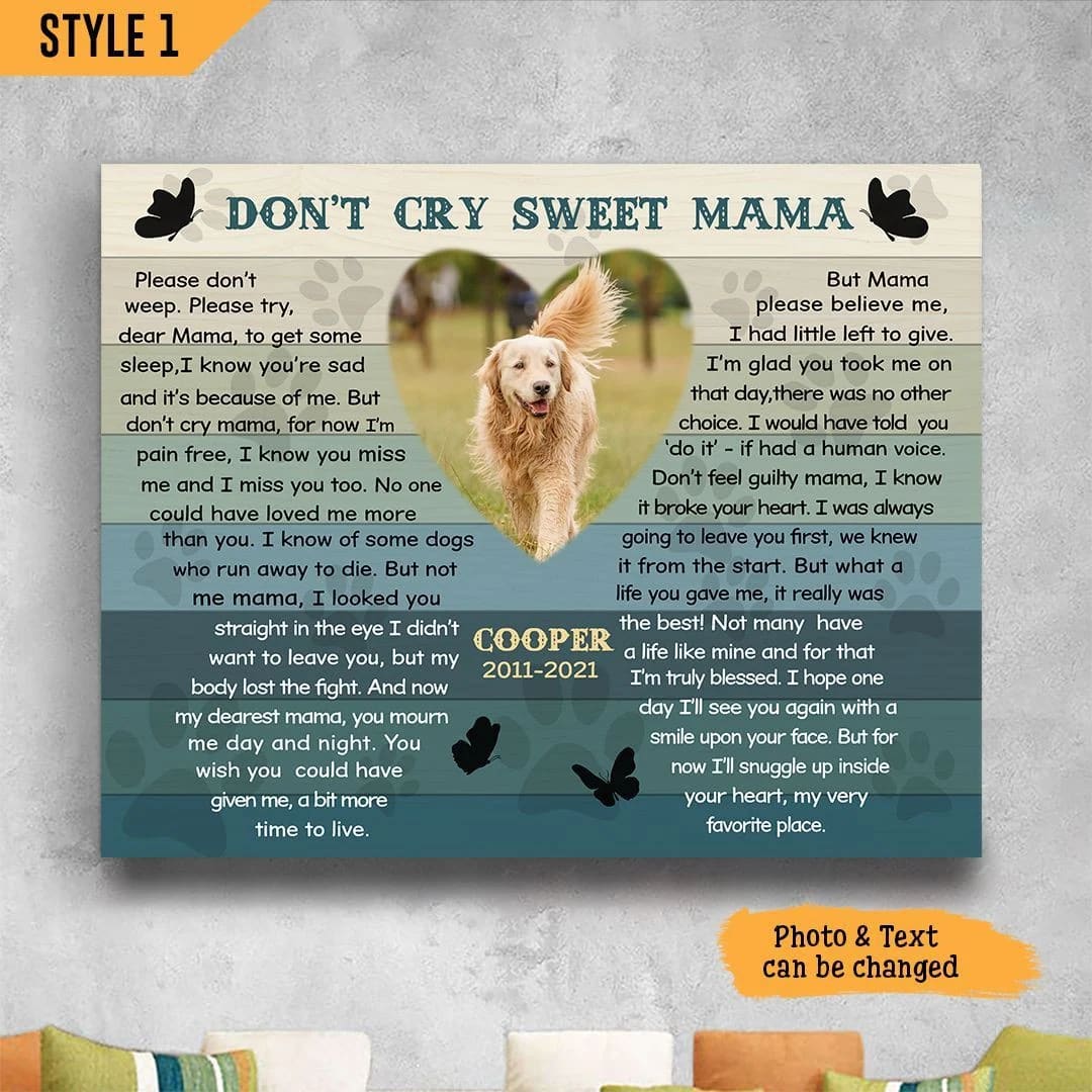 Custom Photo Blanket  Don't Cry Sweet Mama Cat Poem