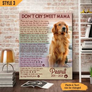 Don t Cry Sweet Mama Dog Poem Printable Vertical Canvas Wall Art Canvas Dog Lovers Gifts for Him or Her 1