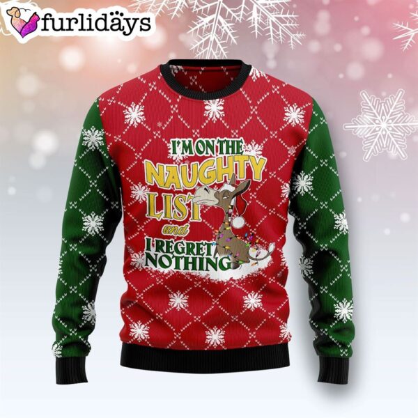 Donkey Naughty List Ugly Christmas Sweater – Lover Xmas Sweater Gift  – Dog Memorial Gift