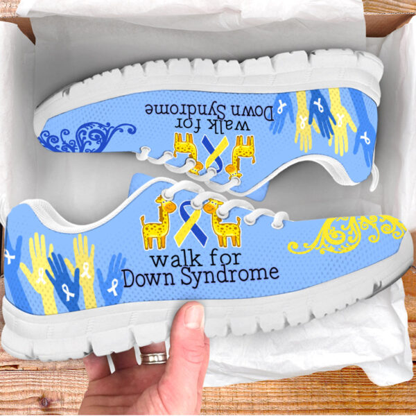 Down Syndrome Shoes Ribbon Giraffe Hands Raised Sneaker Walking Shoes – Best Shoes For Men And Women
