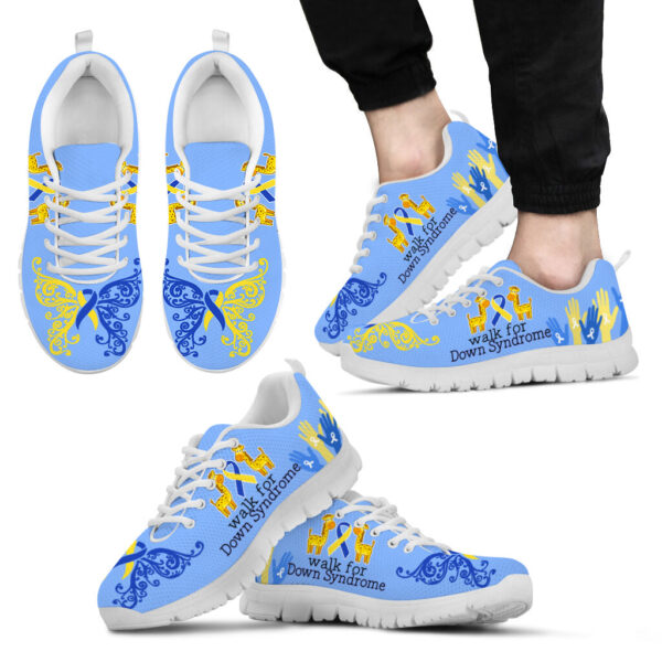 Down Syndrome Shoes Ribbon Giraffe Hands Raised Sneaker Walking Shoes – Best Shoes For Men And Women