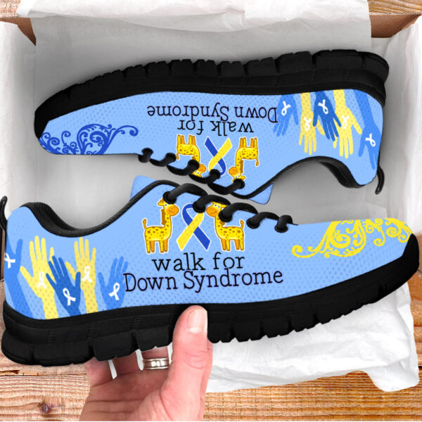 Down Syndrome Shoes Ribbon Giraffe Hands Raised Sneaker Walking Shoes – Best Shoes For Men And Women