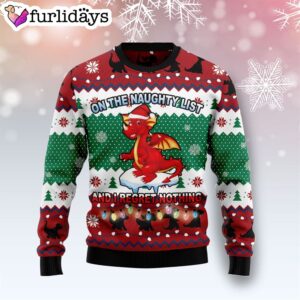 Dragon Christmas List Ugly Christmas Sweater Lover Xmas Sweater Gift Dog Memorial Gift 1