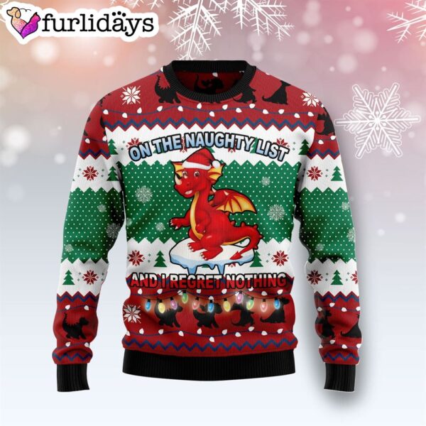 Dragon Christmas List Ugly Christmas Sweater – Lover Xmas Sweater Gift  – Dog Memorial Gift