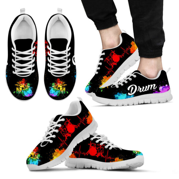 Drum Heartbeat Art Shoes Music Sneaker Walking Running Shoes – Best Gift For Men And Women