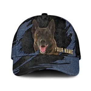 Dutch Shepherd Jean Background Custom Name Cap Classic Baseball Cap All Over Print Gift For Dog Lovers 1 geq4v1