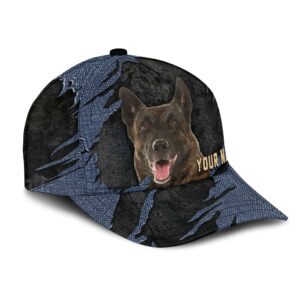 Dutch Shepherd Jean Background Custom Name Cap Classic Baseball Cap All Over Print Gift For Dog Lovers 2 vojajj