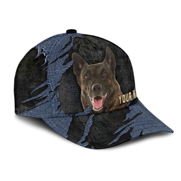 Dutch Shepherd Jean Background Custom Name & Photo Dog Cap – Classic Baseball Cap All Over Print – Gift For Dog Lovers