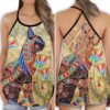 Egypt Cats Luxury Open Back Camisole Tank Top – Fitness Shirt For Women – Exercise Shirt