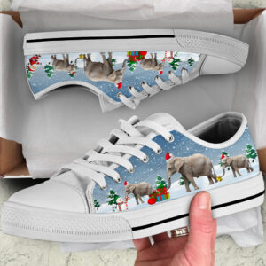Elephant Merry Christmas Low Top Shoes Receive Xmas Gift Best Shoes For Christmas Malalan 1