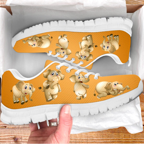 Elephant Shoes 4 Vector Orange Background Sneaker Tennis Walking Shoes – Best Gift For Men And Women