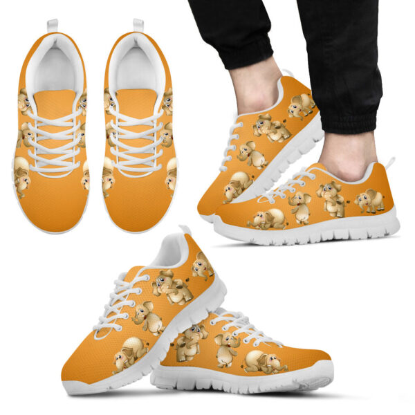 Elephant Shoes 4 Vector Orange Background Sneaker Tennis Walking Shoes – Best Gift For Men And Women