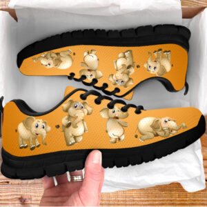 Elephant Shoes 4 Vector Orange Background Sneaker Tennis Walking Shoes Best Gift For Men And Women 3