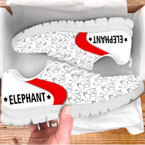 Elephant Shoes Red Pattern Sneaker Tennis Walking Shoes Best Gift For Men And Women 1