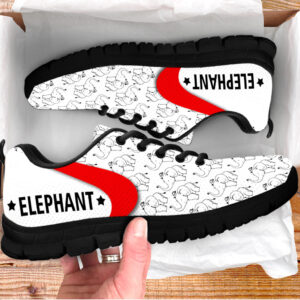 Elephant Shoes Red Pattern Sneaker Tennis Walking Shoes Best Gift For Men And Women 3