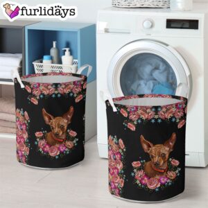Embroidery Chihuahua Laundry Basket Dog Laundry Basket Christmas Gift For Her Home Decor 4