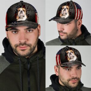 English BullDog On The American Flag Cap Hats For Walking With Pets Gifts Dog Caps For Friends 3 vjtzch