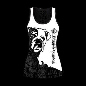 English Bulldog Black Tattoos Hollow Tanktop Legging Set Outfit Casual Workout Sets Dog Lovers Gifts For Him Or Her 2 gfclaf