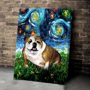 English Bulldog Poster Matte Canvas Dog Canvas Art Poster To Print Gift For Dog Lovers 1