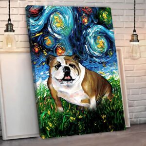 English Bulldog Poster Matte Canvas Dog Canvas Art Poster To Print Gift For Dog Lovers 2
