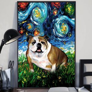 English Bulldog Poster Matte Canvas Dog Canvas Art Poster To Print Gift For Dog Lovers 3