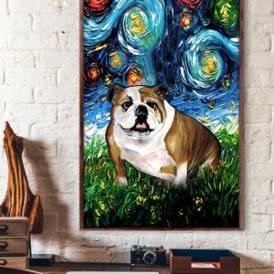 English Bulldog Poster Matte Canvas Dog Canvas Art Poster To Print Gift For Dog Lovers 4