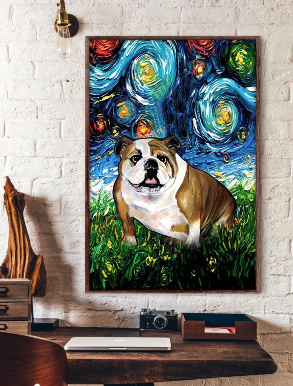 English Bulldog Poster & Matte Canvas – Dog Canvas Art – Poster To Print – Gift For Dog Lovers