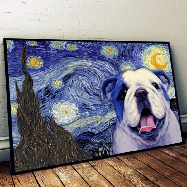 English Bulldog Poster & Matte Canvas – Dog Wall Art Prints – Canvas Wall Art Decor