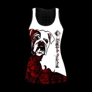 English Bulldog Tattoos Hollow Tanktop Legging Set Outfit Casual Workout Sets Dog Lovers Gifts For Him Or Her 2 lqaizr