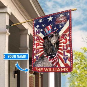 English Cocker Spaniel God Bless America 4th Of July Personalized Flag Custom Dog Garden Flags Dog Flags Outdoor 2