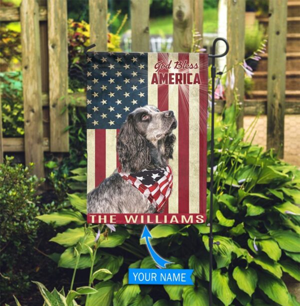 English Cocker Spaniel God Bless America Personalized Flag – Custom Dog Garden Flags – Dog Flags Outdoor