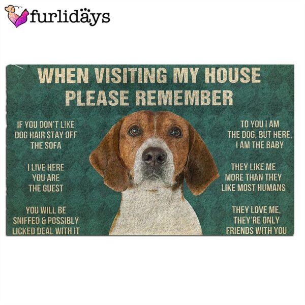 English Foxhound’s Rules Doormat – Funny Doormat – Christmas Holiday Gift