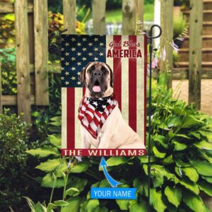 English Mastiff God Bless America Personalized Flag Custom Dog Garden Flags Dog Flags Outdoor 2