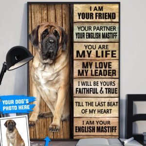English Mastiff Personalized Poster Canvas Dog Canvas Wall Art Dog Lovers Gifts For Him Or Her 3