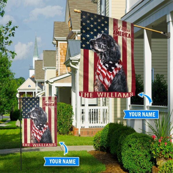English Setter God Bless America Personalized Flag – Custom Dog Garden Flags – Dog Flags Outdoor