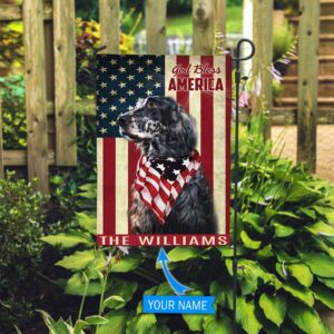 English Setter God Bless America Personalized Flag Custom Dog Garden Flags Dog Flags Outdoor 2