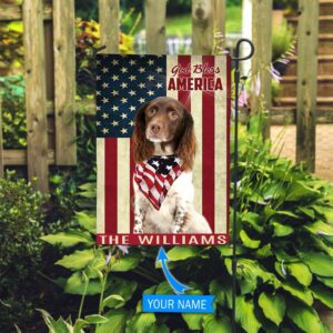 English Springer Spaniel God Bless America Personalized Flag Custom Dog Garden Flags Dog Flags Outdoor 2