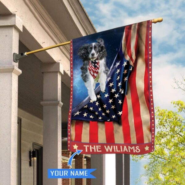 English Springer Spaniel Personalized House Flag – Garden Dog Flag – Personalized Dog Garden Flags