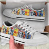 English Teacher Shoes License Plates Low Top Shoes – Best Gift For Teacher, School Shoes Malalan