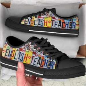 English Teacher Shoes License Plates Low Top Shoes Best Gift For Teacher School Shoes Malalan 2