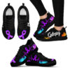 Epilepsy Art Heartbeat Shoes Sneaker Walking Shoes – Best Gift For Men And Women – Cancer Awareness Shoes