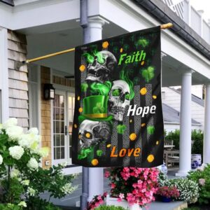 Faith Hope Love Irish Skull St Patrick’s Day Garden Flag – Best Outdoor Decor Ideas – St Patrick’s Day Gifts