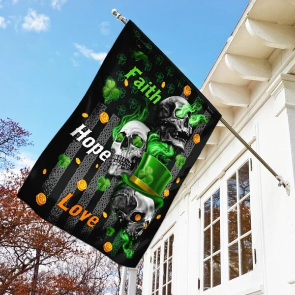 Faith Hope Love Irish Skull St Patrick’s Day Garden Flag – Best Outdoor Decor Ideas – St Patrick’s Day Gifts