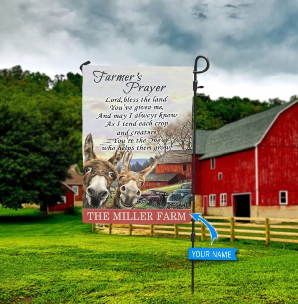 Farmer’s Prayer Donkeys Personalized Flag – Garden Flags Outdoor – Outdoor Decoration
