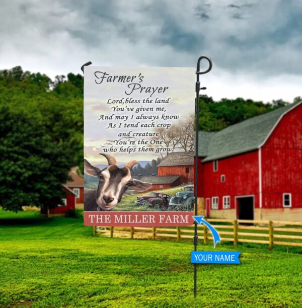 Farmer’s Prayer Goats Personalized Flag – Garden Flags Outdoor – Outdoor Decoration
